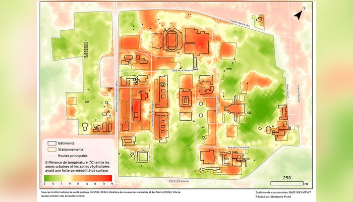 La cartographie des îlots de chaleur sur le campus de l'Université Laval