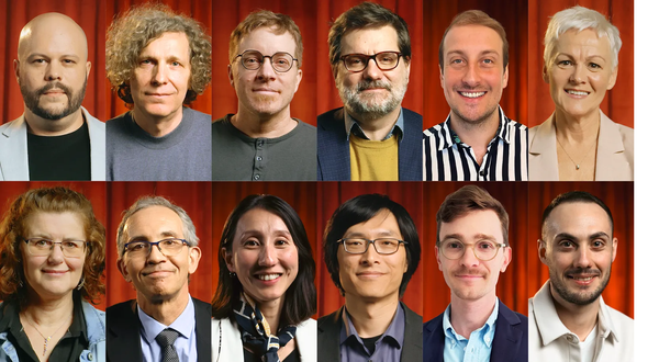 L'Université Laval a récompensé 12 membres de sa communauté qui se sont distingués en recherche. Rangée du haut: Alexandre Caron, Alexandre David, Alexandre Girouard, Alexis Turgeon, Corentin Lahouste et Louise Tremblay. Rangée du bas: Pascale Chevallier, Philippe Pibarot, Sophia Ahn, Wei Shi, Xavier Garant et Yann Grobs.