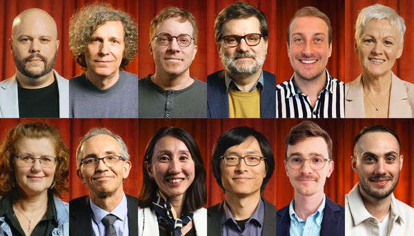 L'Université Laval a récompensé 12 membres de sa communauté qui se sont distingués en recherche. Rangée du haut: Alexandre Caron, Alexandre David, Alexandre Girouard, Alexis Turgeon, Corentin Lahouste et Louise Tremblay. Rangée du bas: Pascale Chevallier, Philippe Pibarot, Sophia Ahn, Wei Shi, Xavier Garant et Yann Grobs.