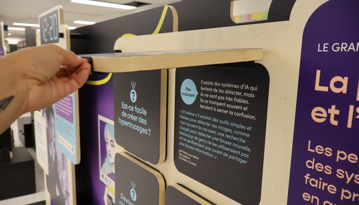 Un exemple d'interaction avec le module consacré aux systèmes générateurs d'hypertrucages assistés par l'IA.