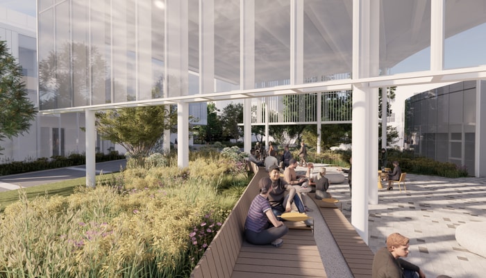 Représentation de la microforêt vue du futur Carrefour international Brian-Mulroney