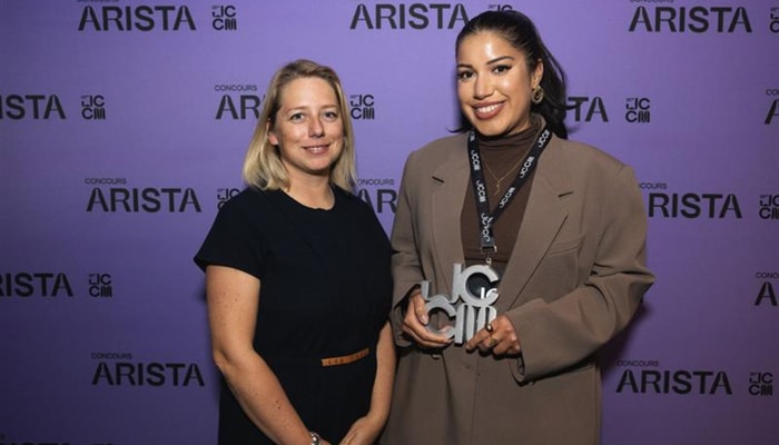 Iman Sta-Ali lors de la cérémonie de remise des prix du concours ARISTA