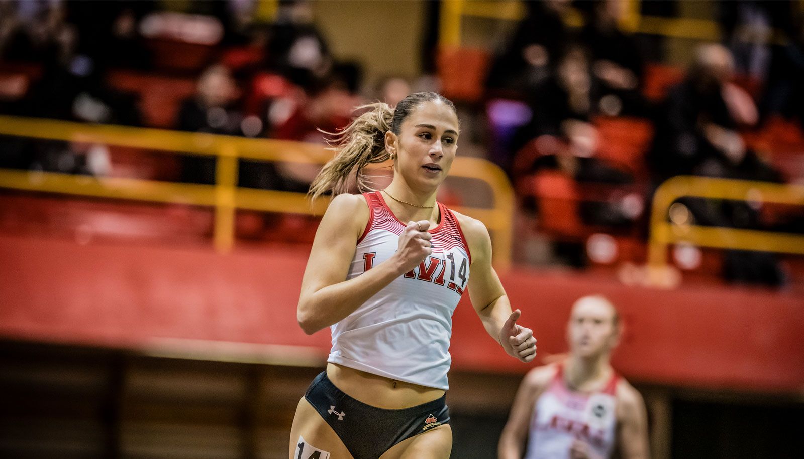 Camille Boudreau, du club d'athlétisme Rouge et Or de l'Université Laval, sélectionnée au sein de l’équipe canadienne d’athlétisme en vue des Jeux mondiaux universitaires FISU 2025.
