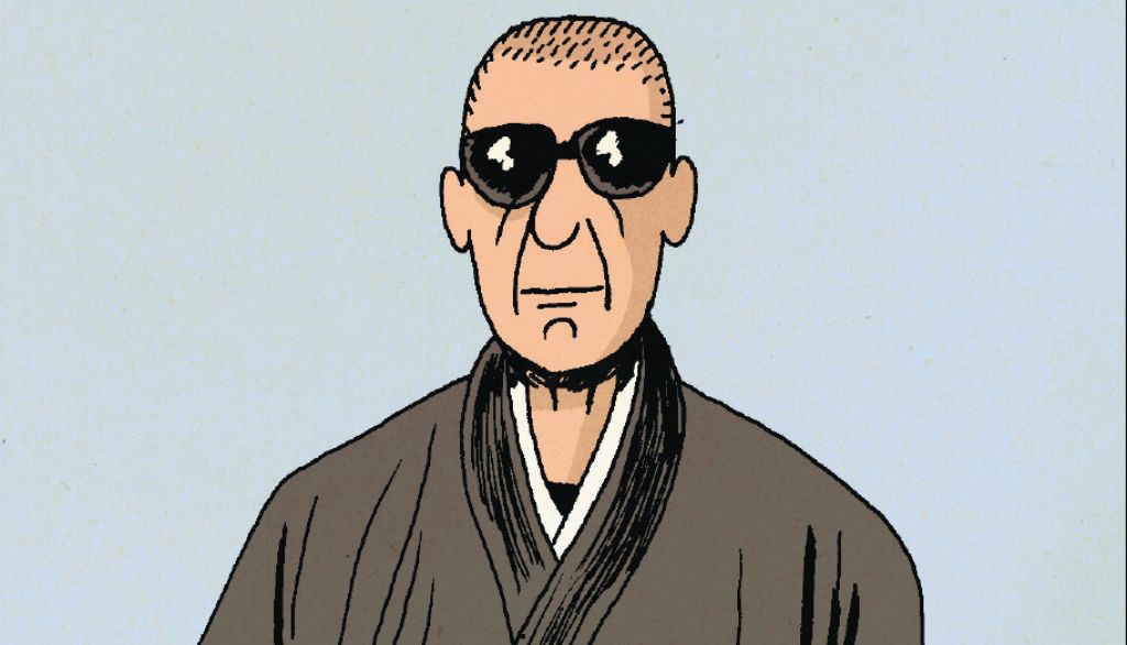 Ce dessin, tiré du livre Leonard Cohen: sur un fil, de Philippe Girard, représente l'artiste lors de sa réclusion dans un monastère bouddhiste.