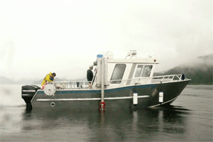 Les chercheurs ont testé le bateau sur le lac Walker dans la réserve faunique de Port-Cartier-Sept-Îles cet été. L'exercice a permis d'établir que ce lac a une profondeur maximale de 280 mètres, ce qui en fait le plus profond lac du Québec.