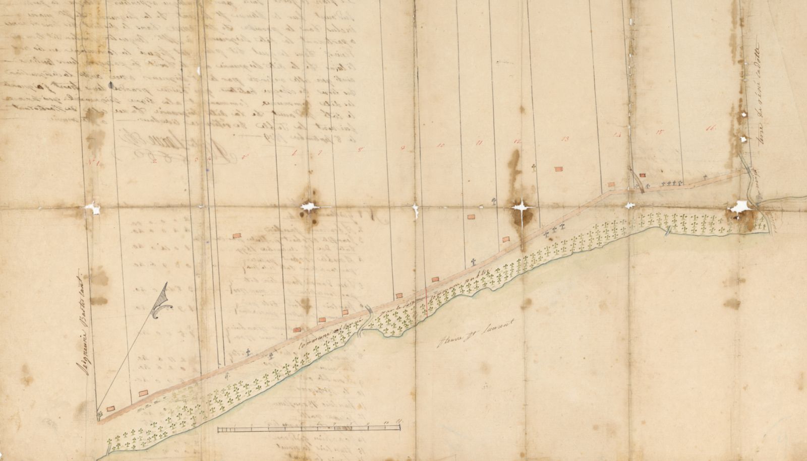 <p>Premières concessions seigneuriales sur le chemin du Roy</p>