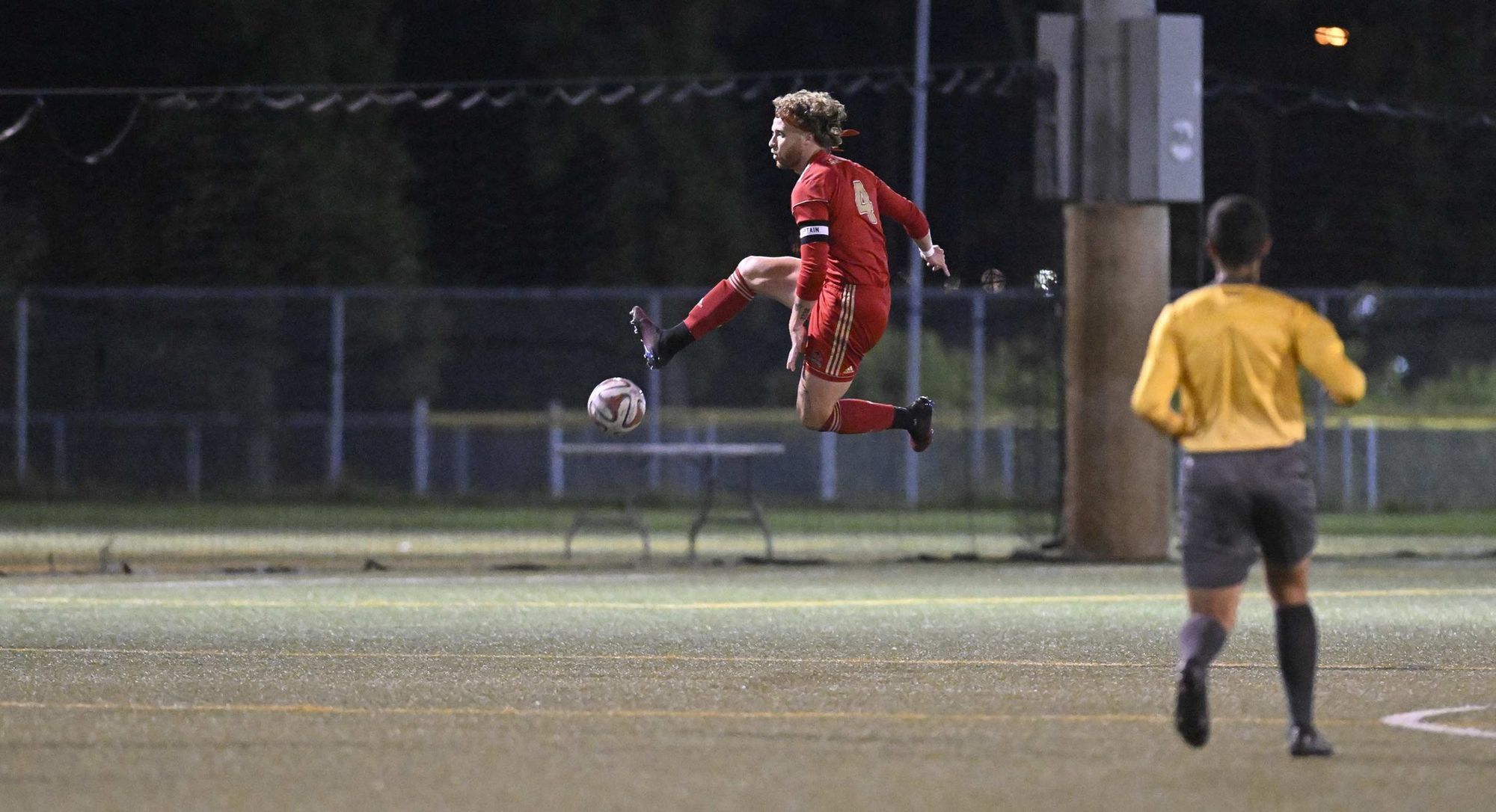 Doryan Soualem, défenseur du club de soccer Rouge et Or de l'Université Laval.