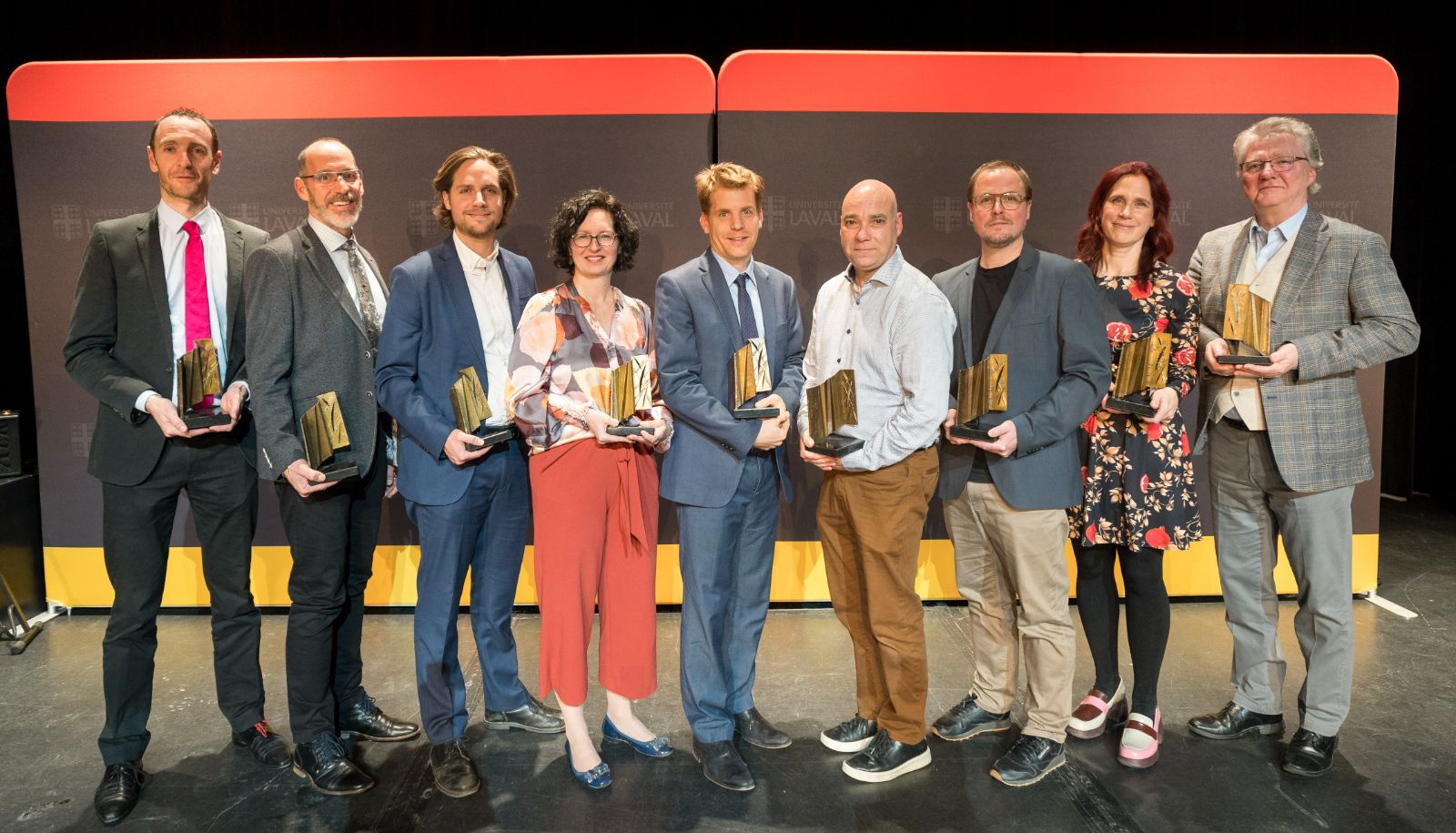 <p>Les neuf lauréates et lauréats des Prix d'excellence en enseignement 2023</p>