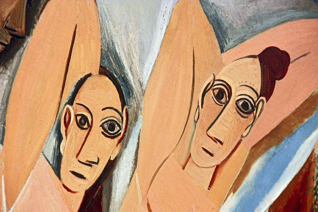 Les demoiselles d'Avignon (détail) de Picasso, 1907.