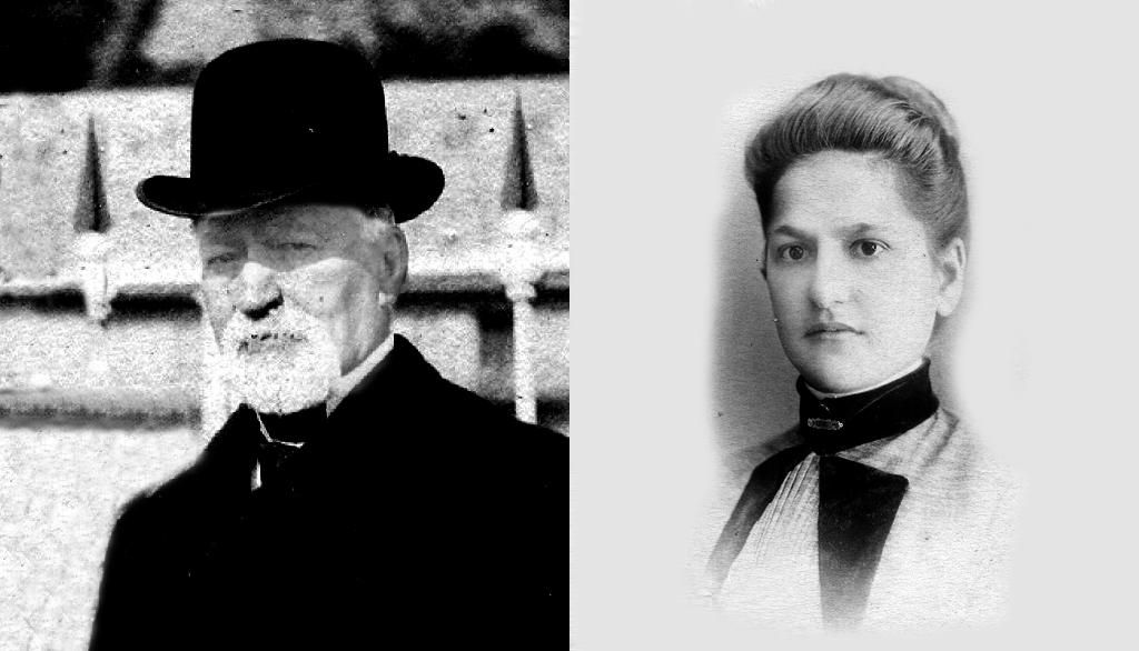<p>Montage de photos de Théodore-Jean Lamontagne en 1907 et de sa fille Antoinette. À Sainte-Anne-des-Monts, en Gaspésie, Théodore-Jean a monté une entreprise commerciale basée sur la pêche et la forêt, une entreprise d’importance nationale et même internationale entre 1852 et 1907. Antoinette et son époux Joseph Ernest Saucier sont l’exemple d’un jeune couple ambitieux qui réussira à force de patience, sur la côte ouest du Canada d’abord, et ensuite au Québec après leur retour.</p>