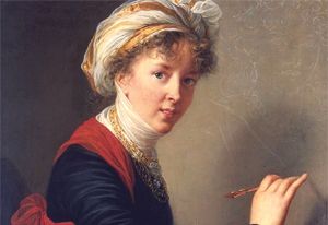 Un détail de l'autoportrait réalisé par Élisabeth Vigée-Lebrun