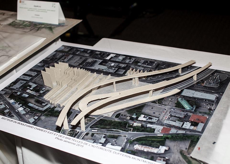 Une maquette mettant en relief les espaces de rencontre et la végétalisation réalisée par l'une des équipes multidiscipliaires participantes, dont faisait notamment partie Andréanne Proulx, étudiante au baccalauréat en architecture.