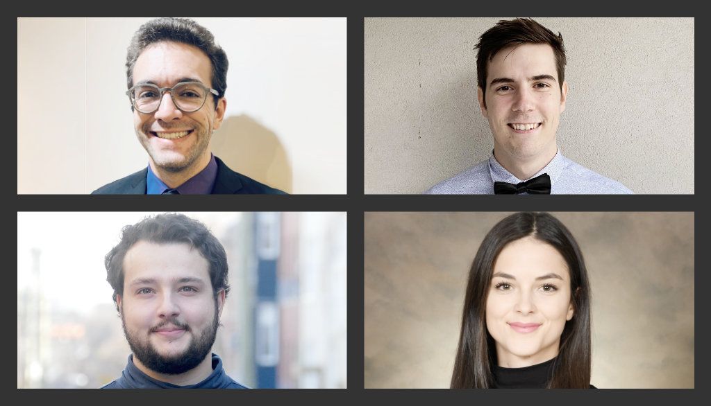 <p>Michaël Lévesque-Dion (baccalauréat en informatique), Louis-Philippe Vignault (baccalauréat en mathématiques), Jérémie Boucher-Fontaine (baccalauréat en biologie) et Aurélie Lemay-Langlois (baccalauréat en psychologie)</p>