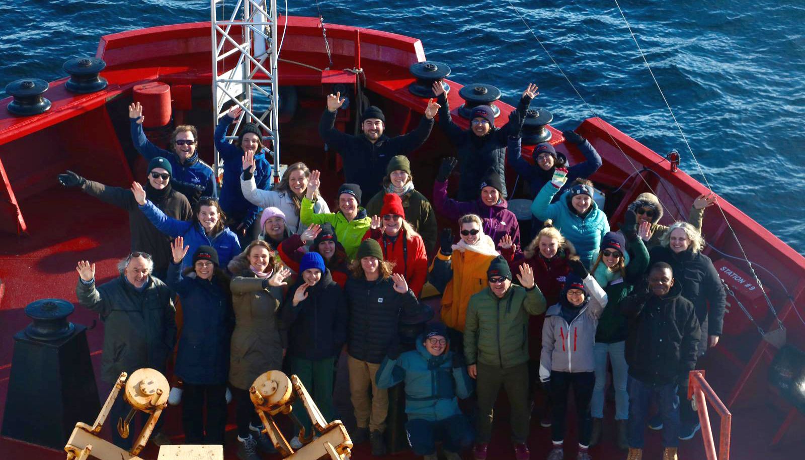 Le groupe à bord du NGCC Amundsen.