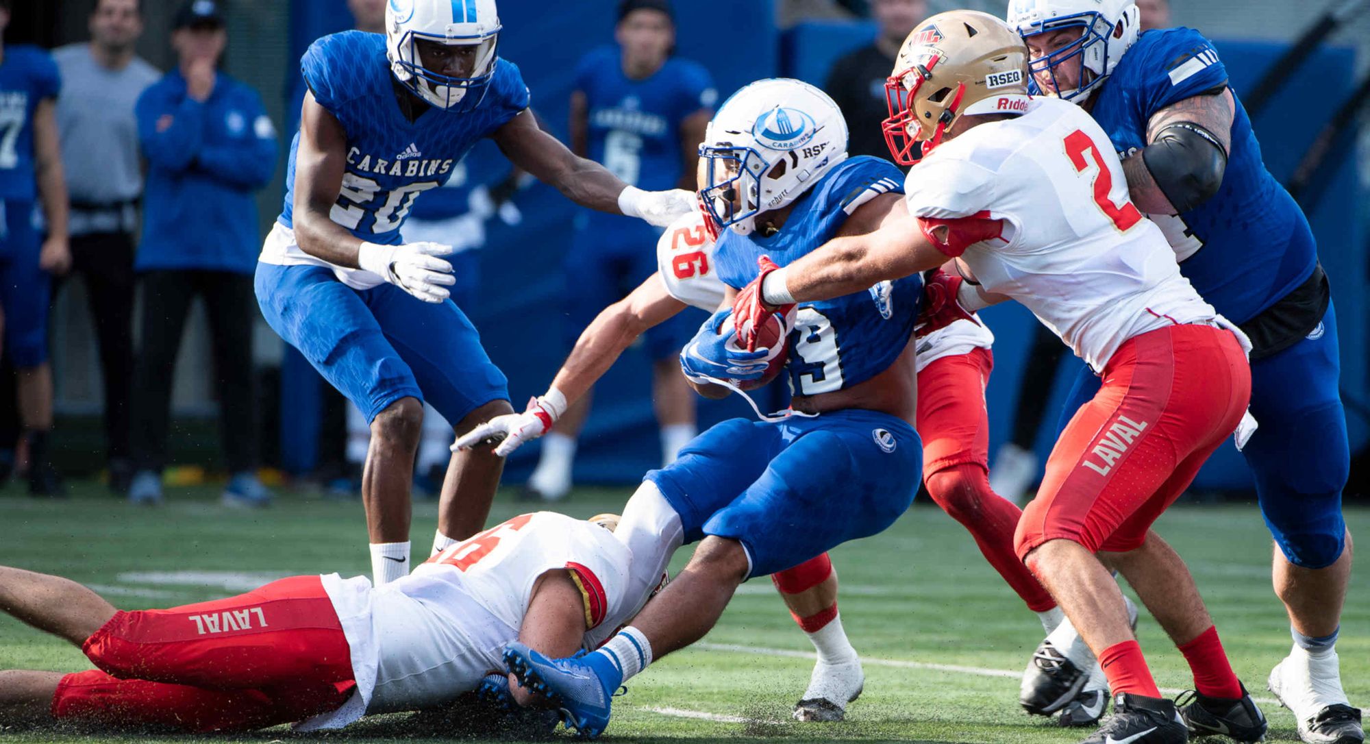 Adam Auclair, footballeur du Rouge et Or de l'Université Laval.
