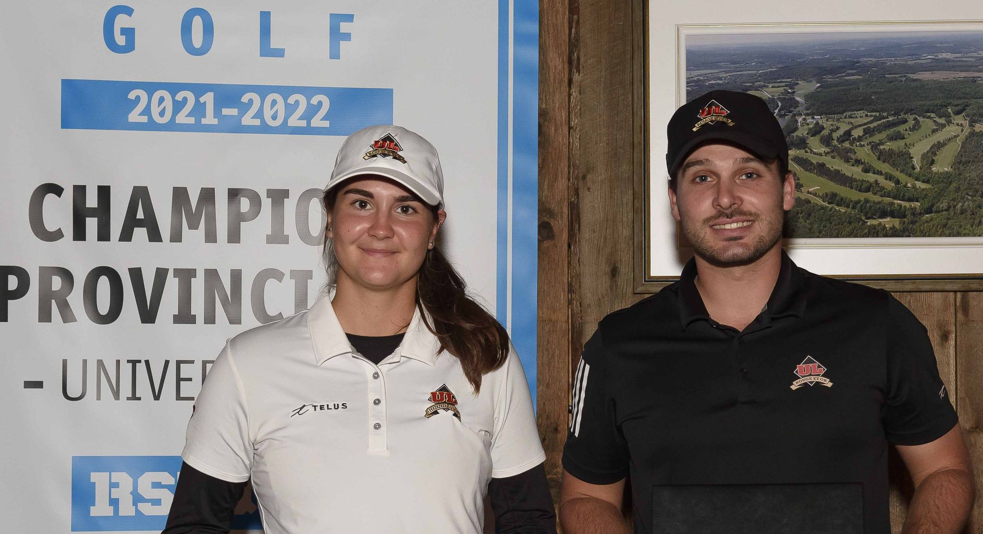 Florence Leduc et Alexis Leray, du club de golf Rouge et Or de l'Université Laval.