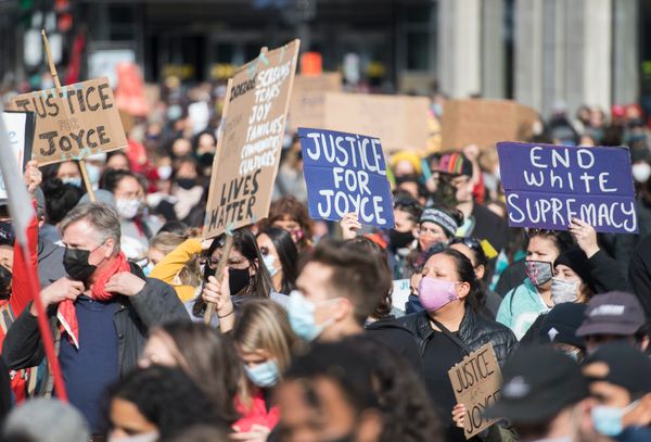 Manifestation demandant justice pour Joyce Echaquan à Montréal, en octobre 2020.
