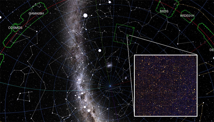 <p>Simulation du ciel tel qu’il apparaîtra avec le nouveau télescope du Rubin Observatory, lequel sera utilisé par les astrophysiciens de l’Université de Toronto.</p>