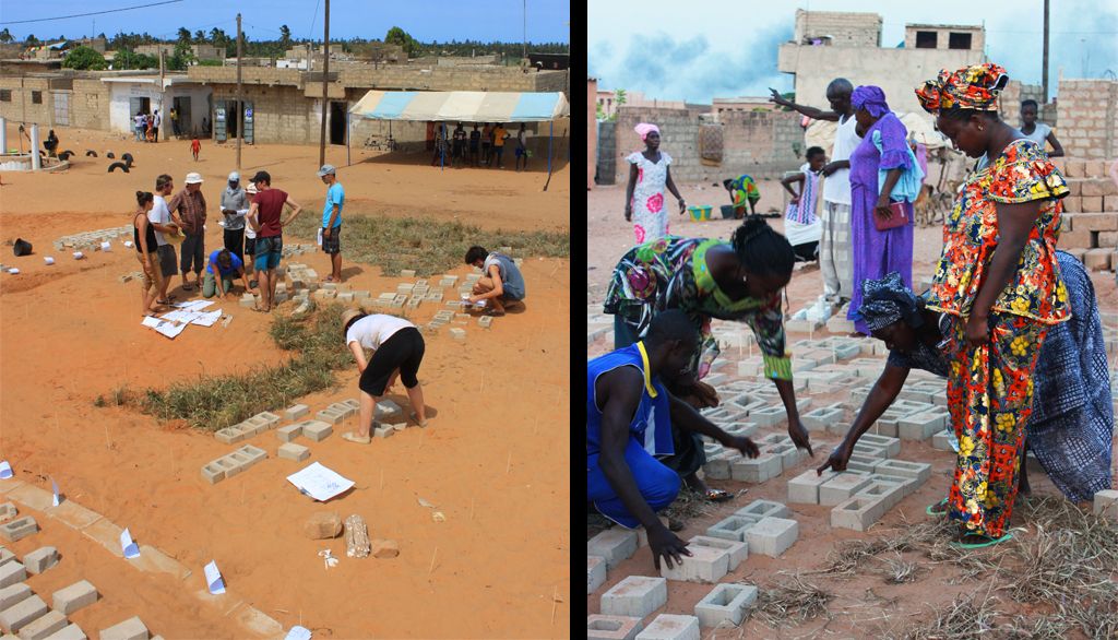 <p>Afin de susciter les échanges avec les résidents de Diamalaye sur les réalités de leur habitat, les étudiants avaient conçu une maquette géante du quartier.</p>