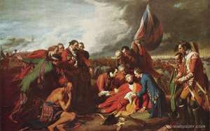Benjamin West, La mort du général Wolfe devant Québec, 1770, Galerie nationale du Canada, Ottawa.